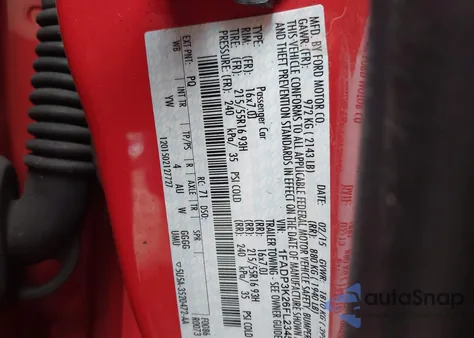 2015 Ford Focus Se from USA, damaged, VIN 1FADP3K26FL234587